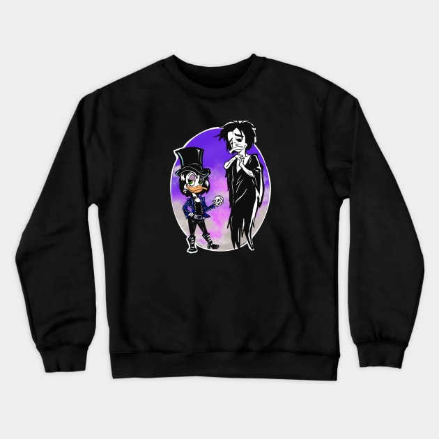 Death and Sleepy Duck Crewneck Sweatshirt by Biomek